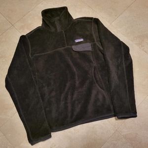 Patagonia Re-Tool Snap-T Womens S Small Black Fleece Pullover Sweatshirt Jacket